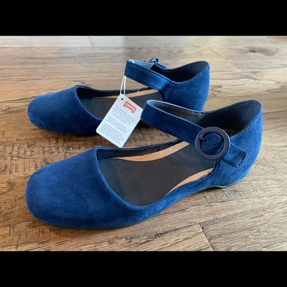 Camper Blue Velvet Mary Janes Brand New ...